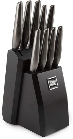 Cambridge Silversmiths Robert Irvine 10-Piece Hollow Handle Cutlery Block in Black in Kuwait