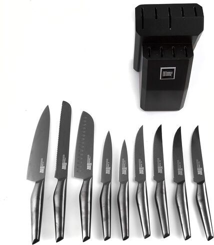 Cambridge Silversmiths Robert Irvine 10-Piece Hollow Handle Cutlery Block in Black in Kuwait