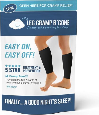 Sleeper Sleeves Can Stop and Prevent Night Leg and Foot Cramps - The Original Easy On, Easy Off - Made in USA - Maximum Calf Size - 14 1/2 INCH Circumference - DO NOT Exceed, Pain Will Increase in Saudi Arabia