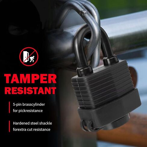 2 Pack Heavy Duty Security Outdoor Anti-Theft Padlock Set, Waterproof Lock for Gate,Fence,Suitcases,Bicycles,Trailers,Doors in Kuwait