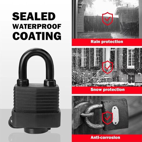 2 Pack Heavy Duty Security Outdoor Anti-Theft Padlock Set, Waterproof Lock for Gate,Fence,Suitcases,Bicycles,Trailers,Doors in Kuwait