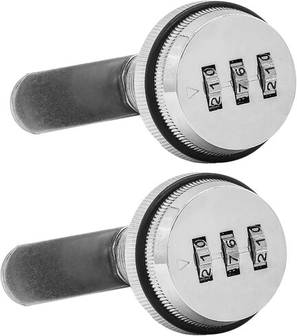 2 Pack Combination Cabinet Cam Lock, Password Coded Drawer Lock, Zinc Alloy Security Locks for Cabinet Drawers Mailbox (1-1/8", Black) in Kuwait