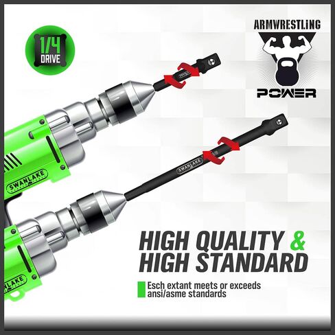 SWANLAKE 6-PCS Impact Grade Socket Adapter Set, 3-Inch and 6-Inch Hex Shank Impact Driver Socket Adapter, Socket to Drill Adapter 1/4" 3/8" 1/2" Impact Driver Adapter in Saudi Arabia