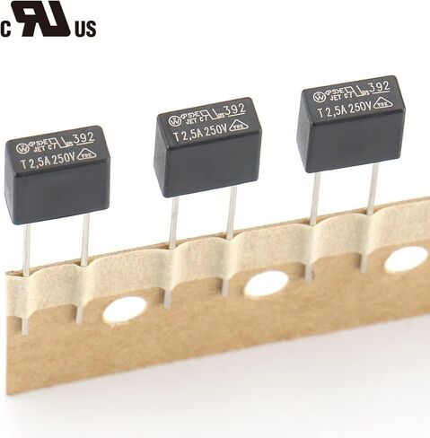 Baomain 20 قطعة DIP شنت مصغرة مربعة بطيئة ضربة مايكرو فيوز T2.5A 2.5A 250V UL قائمة in Kuwait