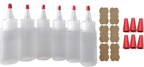 SanDaveVA Brand 6 Plastic Squeeze Bottles Cake Decorating Paint Crafts Condiments 60ml 2oz in Saudi Arabia