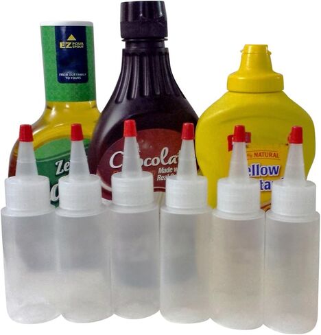 SanDaveVA Brand 6 Plastic Squeeze Bottles Cake Decorating Paint Crafts Condiments 60ml 2oz in Saudi Arabia