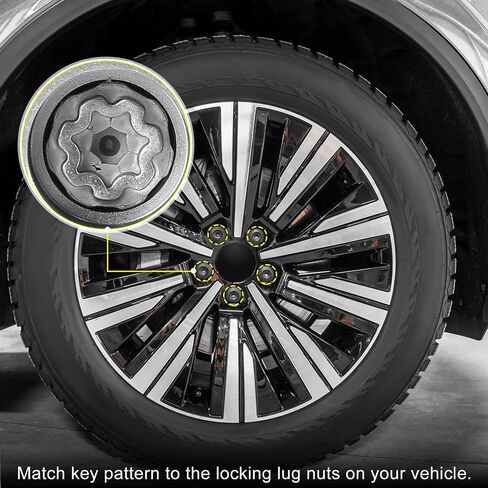 X AUTOHAUX Q Vehicle Wheel Lock Anti Theft Lug Nut Screw Removal Socket Key Wheel Lock Key for Audi A4L A5 A6L Q2L Q3 Q5 Q7 A8 in Saudi Arabia