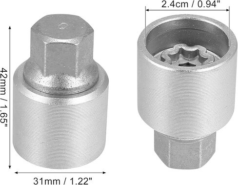 X AUTOHAUX Q Vehicle Wheel Lock Anti Theft Lug Nut Screw Removal Socket Key Wheel Lock Key for Audi A4L A5 A6L Q2L Q3 Q5 Q7 A8 in Saudi Arabia