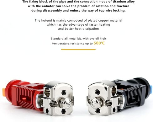 Haldis 3D Red Lizard V5 Pro V6 Hotend, Assembled Bi Metal Heat Break, Plated Copper Hot End High Flow Rate Extrusion Head for CREALITY CR-10 CR10S Ender-3 V2 Ender-3 PRO Ender 5 Ender-5 PRO (Black) in Saudi Arabia