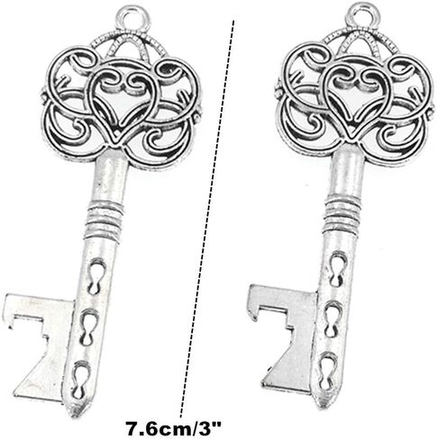 50pcs Skeleton Key Bottle Opener Wedding Party Favor Souvenir Gift with Candy Box and Ribbon(Antique Copper) in Saudi Arabia