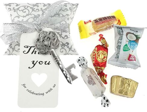 50pcs Skeleton Key Bottle Opener Wedding Party Favor Souvenir Gift with Candy Box and Ribbon(Antique Copper) in Saudi Arabia