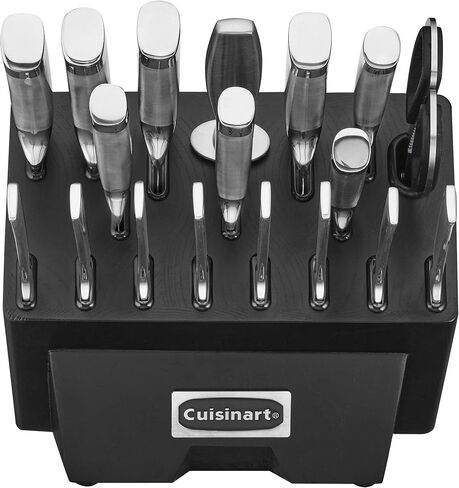 Cuisinart C77SS-19P Normandy 19 Piece Cutlery Block Set, Stainless Steel Ashwood Black in Saudi Arabia
