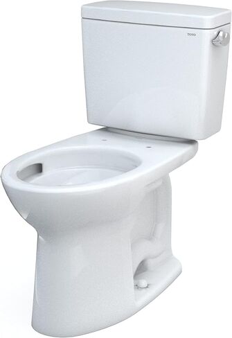 TOTO Drake Two-Piece Elongated 1.28 GPF TORNADO FLUSH Toilet with CEFIONTECT and Right-Hand Trip Lever, Cotton White - CST776CERG#01 in Saudi Arabia