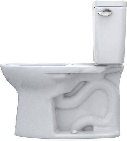 TOTO Drake Two-Piece Elongated 1.28 GPF TORNADO FLUSH Toilet with CEFIONTECT and Right-Hand Trip Lever, Cotton White - CST776CERG#01 in Saudi Arabia