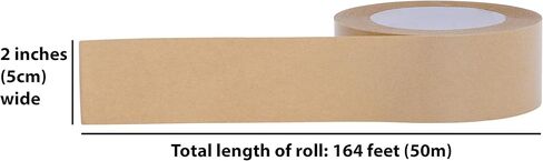 شريط تغليف ورق كرافت بني من بروتيك؛ شريط لاصق للأغراض العامة للتغليف والشحن والختم؛ مادة لاصقة قوية لختم الكراتين؛ 1 لفة؛ عرض 2 بوصة وطول 164 قدمًا (50 مم × 50 م) in Kuwait