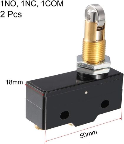 uxcell 2PCS Z-15GQ21-B 1NO + 1NC Panel Mount Roller Plunger Micro Limit Switch, Screw Terminal in Saudi Arabia