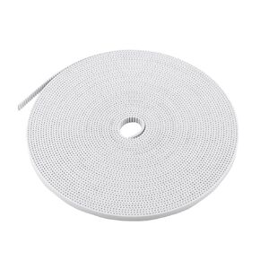 GT2 Timing Belt, Reinforced GT2 Belt, 10M White Open Timing Belt for 3D Printer 6mm Wide PU with Steel Core, 6mm Width