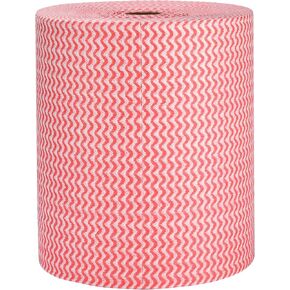 Bolt Dropper Reusable Microfiber Towel Roll (12"x10"-Inch) - Disposable Cleaning Cloth Wipes - Handy Wipes for Shop, Kitchen, Office - Jumbo Roll of Multi-Purpose Towels - Easy-Tear Absorbent - Pink