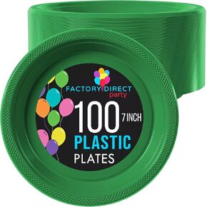Exquisite 7 Inch. Dessert Plates Black Plastic Plates Disposable, 100 Count Black Plate Set, Disposable Plates For Party, Plastic Plates For Party, Great Party Supplies & Plastic Party Plates