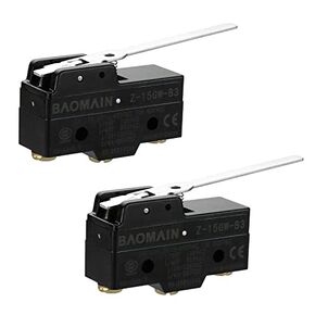 Baomain Micro Switch Z-15GW-B3 (LZ15-GW-B) 15A Long Lever Arm SPDT Snap Action Pack of 2