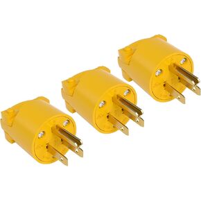 STARELO الكهربائية استبدال المكونات تمديد الحبل نهاية قذيفة صفراء 125V 15A 2 القطب 3 سلك NEMA 5-15P الصناعية الصف 3-الشق مستقيم نوع التأريض شفرة (3)