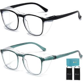 Feaglo Safety Glasses, Anti Fog Safety Goggles for Women Men, Blue Light Blocking Stylish Eye Protection Glasses Side Shield in Kuwait