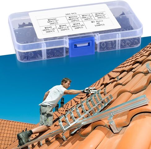 Countersunk Head Screws and Hex Nuts Kit, Black Flat Head Phillips Machine Screws Bolts and Hex Nuts Set, 360 Pcs, M3 x 4mm/ 6mm/ 8mm/ 10mm/ 12mm/ 16mm / 20mm in Kuwait