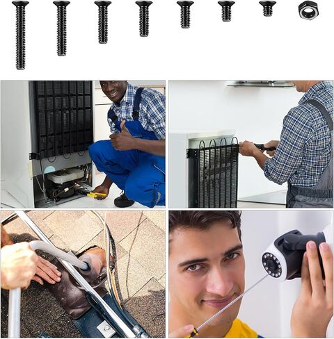 Countersunk Head Screws and Hex Nuts Kit, Black Flat Head Phillips Machine Screws Bolts and Hex Nuts Set, 360 Pcs, M3 x 4mm/ 6mm/ 8mm/ 10mm/ 12mm/ 16mm / 20mm in Kuwait