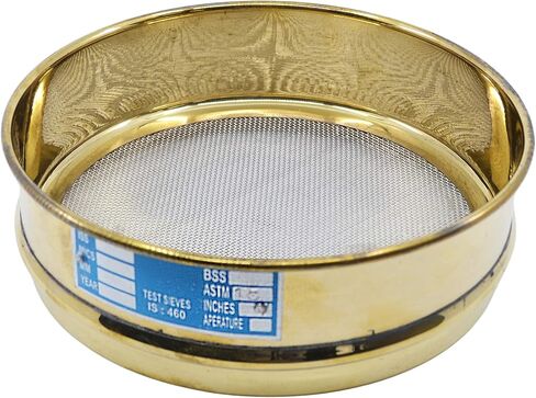 Test Sieve, 8 Inch - Full Height - ASTM No. 18 (1.0mm) - Brass Frame with Stainless Steel Wire Mesh - Eisco Labs in Kuwait