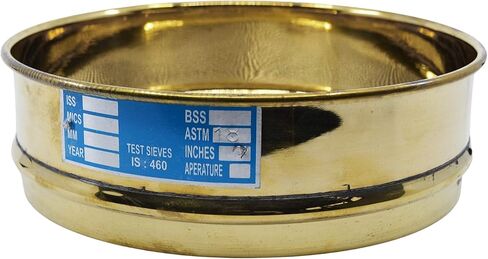 Test Sieve, 8 Inch - Full Height - ASTM No. 18 (1.0mm) - Brass Frame with Stainless Steel Wire Mesh - Eisco Labs in Kuwait