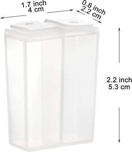 Youngever 4 Pack Plastic Salt and Pepper Shaker Set, Clear Salt and Pepper Containers with Lid, Plastic Spice Jar, Spice Dispenser To Go Set for Travel Camping Picnic Outdoors Kitchen Lunch Boxes. in Saudi Arabia