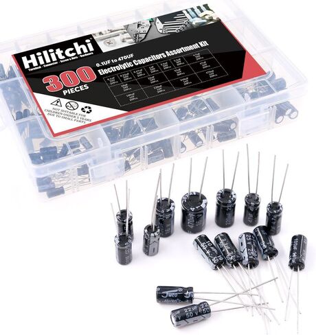 Hilitchi 15 Kinds Values 300pcs 0.1uF－470uF Range Electrolytic Capacitors Assortment Kit (50V and 16V) in Saudi Arabia