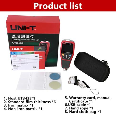 UT343E مقياس سمك طلاء الطلاء، مقياس عمق طلاء السيارة لاختبار قياس سمك طلاء السيارات مع بيانات USB in Kuwait