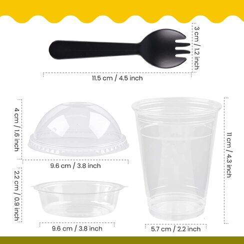 innovative offer Parfait Cups - 12 Oz - 50 Set - Parfait Cups With Dome Lids & Inserts - Reusable Dessert Cups - Spill and Leak Proof - Crystal Clear Plastic Cups With Lids - Dessert Cups With Lids… in Saudi Arabia