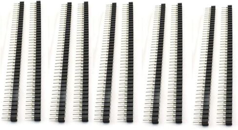 bnafes 10Pcs 2.54mm 40Pin Round Female Socket Pin Header Strip 1x40P Single Row Straight Female/Male Socket/Pin Header Strip Connector Black in Saudi Arabia