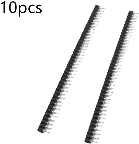 bnafes 10Pcs 2.54mm 40Pin Round Female Socket Pin Header Strip 1x40P Single Row Straight Female/Male Socket/Pin Header Strip Connector Black in Saudi Arabia