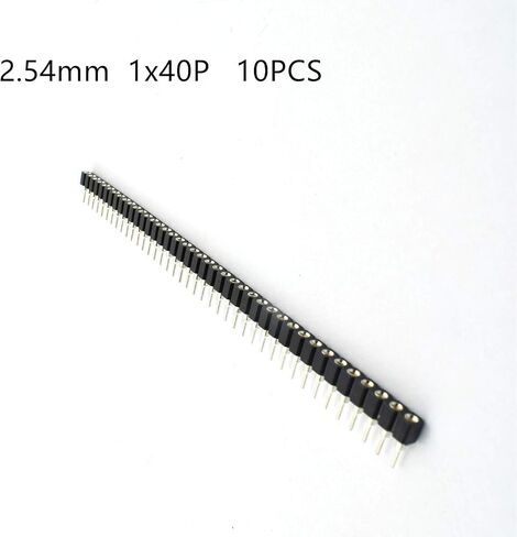 bnafes 10Pcs 2.54mm 40Pin Round Female Socket Pin Header Strip 1x40P Single Row Straight Female/Male Socket/Pin Header Strip Connector Black in Saudi Arabia