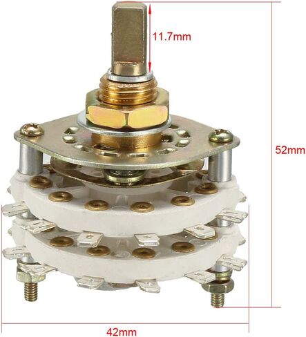 uxcell 4P5T 4 Pole 5 Position 2 Deck Band Channel Rotary Switch Selector with Plastic Knob in Saudi Arabia