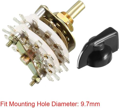 uxcell 4P5T 4 Pole 5 Position 2 Deck Band Channel Rotary Switch Selector with Plastic Knob in Saudi Arabia