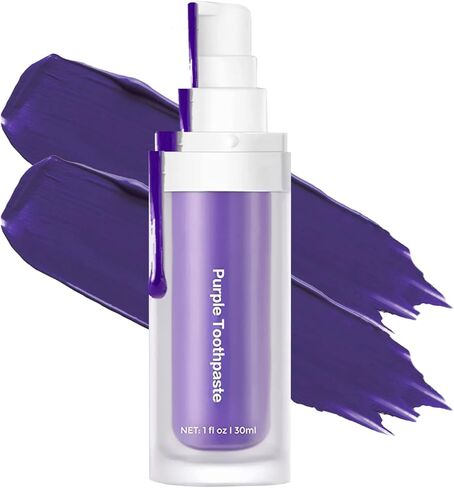 مجموعة تبييض الأسنان، معجون أسنان أرجواني لتبييض الأسنان، إزالة بقع الأسنان، معزز تبييض الأسنان، مصحح لون الأسنان (معجون أسنان أرجواني) in Kuwait