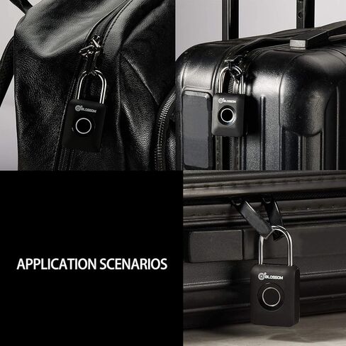 بلوسوم قفل ببصمة الاصبع، اقفال ذكية قابلة لاعادة الشحن بمنفذ USB بدون مفتاح، قفل محمول بدون مفتاح للخزانة وشنطة الظهر وشنطة السفر والخزانة مع بطارية 60mAh in Kuwait