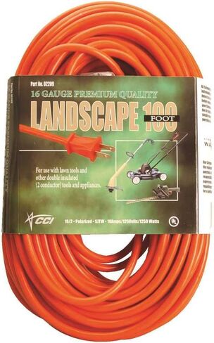 Coleman Cable 02207 16/2 Vinyl Outdoor Extension Cord, Orange, 25-Feet in Kuwait