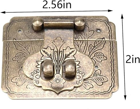 مجموعة واحدة من مزلاج قفل ذهبي عتيق مع مفتاح من تيغول، صندوق نحاسي عتيق مزخرف بمشبك، مع براغي تثبيت in Kuwait