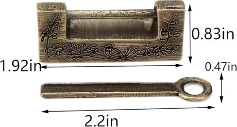 مجموعة واحدة من مزلاج قفل ذهبي عتيق مع مفتاح من تيغول، صندوق نحاسي عتيق مزخرف بمشبك، مع براغي تثبيت in Kuwait