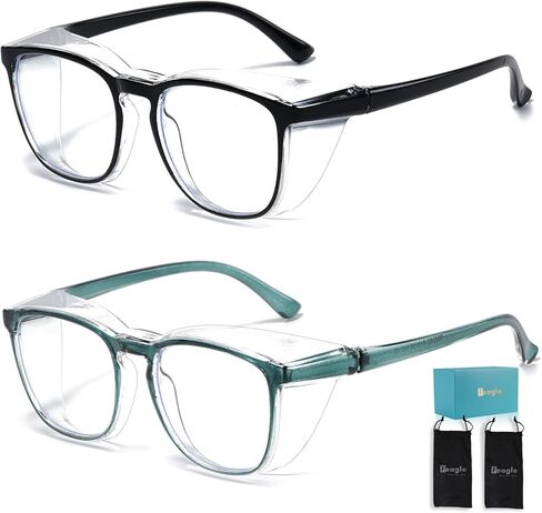 Feaglo Safety Glasses, Anti Fog Safety Goggles for Women Men, Blue Light Blocking Stylish Eye Protection Glasses Side Shield in Kuwait