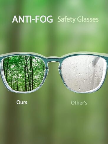 Feaglo Safety Glasses, Anti Fog Safety Goggles for Women Men, Blue Light Blocking Stylish Eye Protection Glasses Side Shield in Kuwait