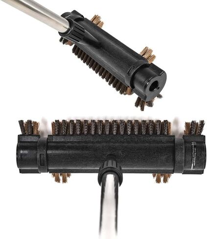 فرشاة تنظيف سطح السفينة مقاس 53 بوصة مقبض تلسكوبي 2 في 1 فرشاة تنظيف الفناء ذات شعيرات خشنة لتنظيف فناء سطح السفينة in Kuwait