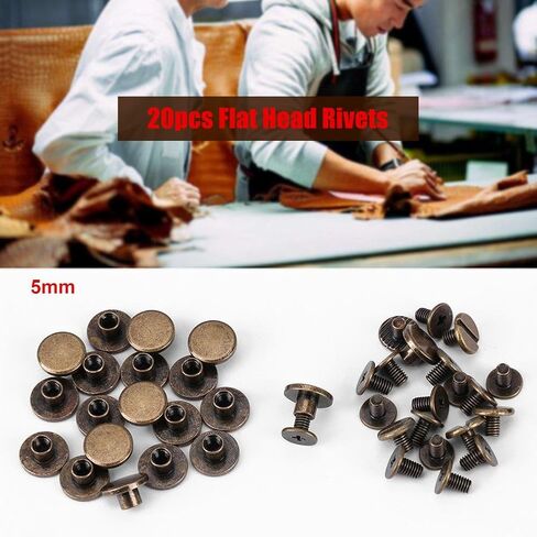 رأس مسطح، 20 قطعة رأس مسطح من النحاس النحاس مسامير مسامير مسمار مسمار مسمار مسمار مسمار الملحقات يصلح مسامير آلة تزيين البراغي مجموعة مسامير مسطحة (5 مم) in Kuwait