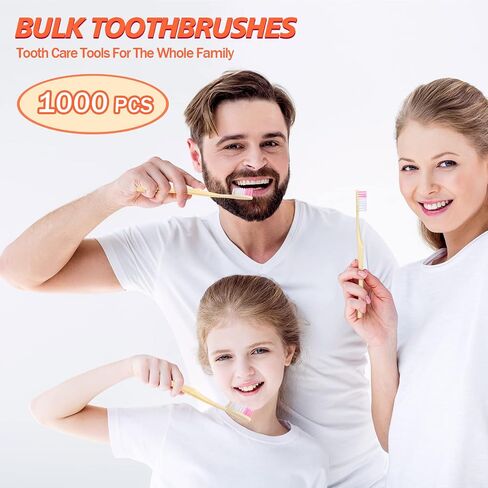 1000 Pcs Disposable Toothbrushes Bulk Individually Wrapped Manual Soft Bristle Travel Toothbrushes Single Use Toothbrush for Adult Kid Homeless Hotel Toiletries Camping Office School Hygiene Supply in Saudi Arabia