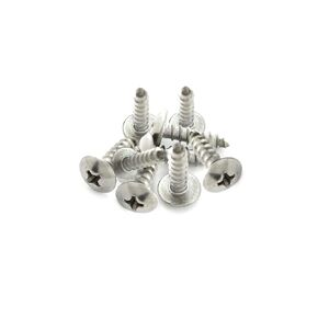 Shopcorp Phillips Drive Screws #8, 1 1/4" Pack of 25, 18-8 Stainless Steel Marine, Truss Head Sheet Metal - No Rust, Self-Tapping White, Full Thread for Snugs Fasteners or Wood